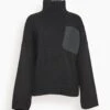 JW Anderson Leather Patch Pocket Jumper In Black
