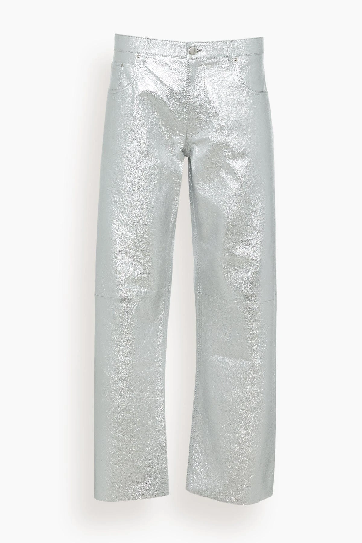 Iconic Metallic Silver Pants In Silver 3 Iconic Metallic Silver Pants In Silver