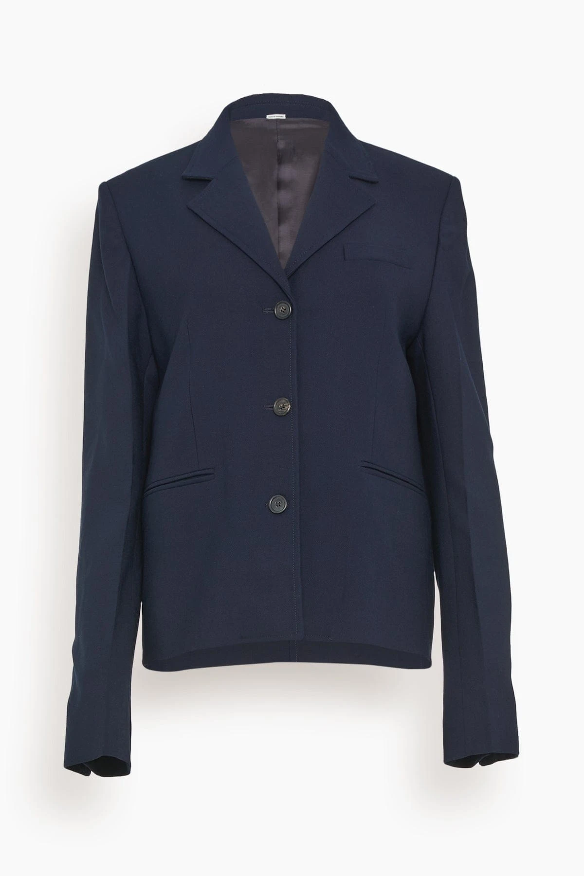 Toteme Petite Crepe Suit Jacket In Navy 3 Toteme Petite Crepe Suit Jacket In Navy