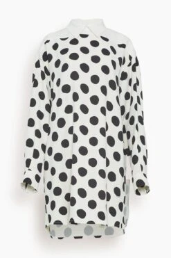 Marni Big Dot Stretch Cady Mini Dress In Stone White