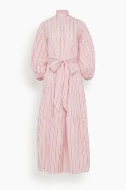Popover Isla Shirtdress In Pink/Mint Multi Stripe