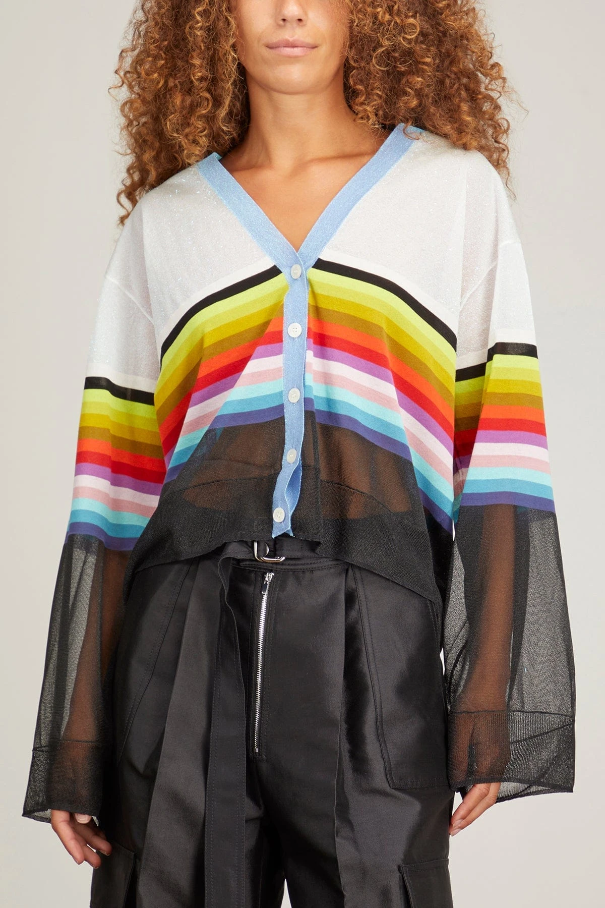 Two In One Sheer Cardigan In Rainbow Multi 5 Two In One Sheer Cardigan In Rainbow Multi - Image 3