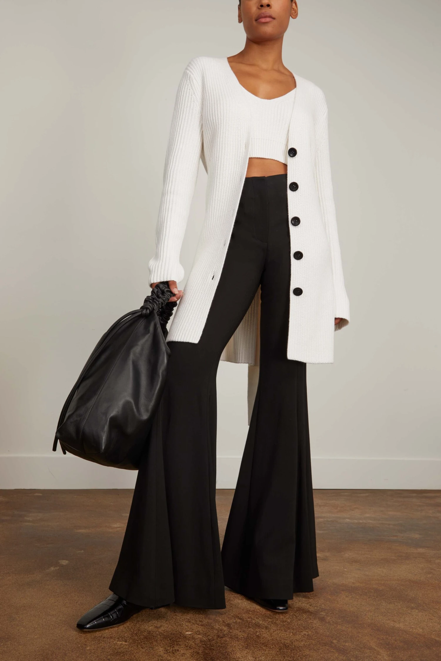 Ribbed Cotton Button Sweater In Off White 4 Ribbed Cotton Button Sweater In Off White - Image 2