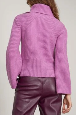 Adrienne Buttoned Turtleneck In Orchid -DOROTHE Clothing Shop 298166 3