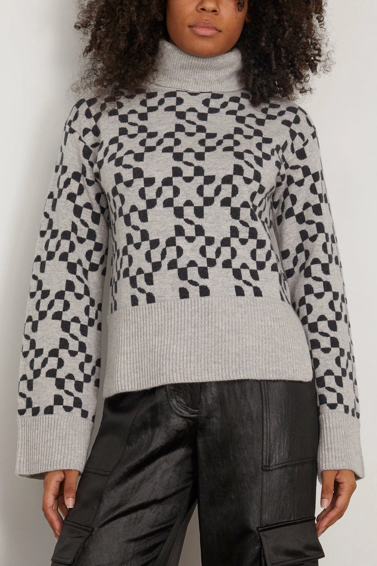 Charlenne Turtleneck Sweater In Heather Grey Charcoal 5 Charlenne Turtleneck Sweater In Heather Grey Charcoal - Image 3