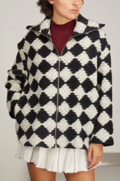 Samsoe Samsoe Tess Overshirt Full Zip In Crochet Black/White 8 Samsoe Samsoe Tess Overshirt Full Zip In Crochet Black/White -DOROTHE Clothing Shop 300902 2