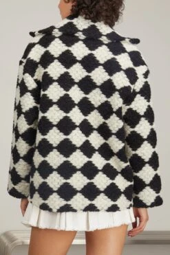 Samsoe Samsoe Tess Overshirt Full Zip In Crochet Black/White 9 Samsoe Samsoe Tess Overshirt Full Zip In Crochet Black/White -DOROTHE Clothing Shop 300902 3