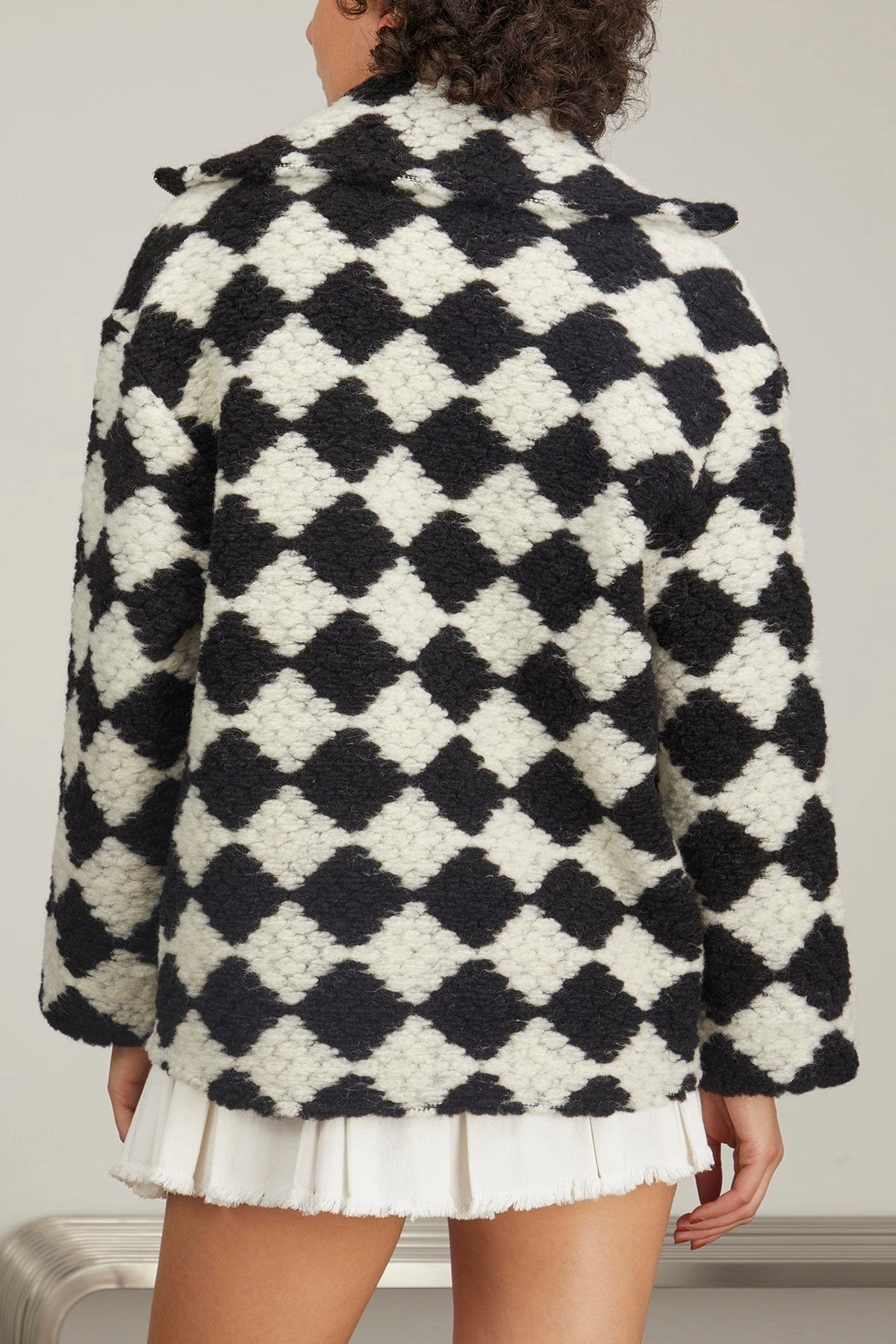 Samsoe Samsoe Tess Overshirt Full Zip In Crochet Black/White 6 Samsoe Samsoe Tess Overshirt Full Zip In Crochet Black/White - Image 4