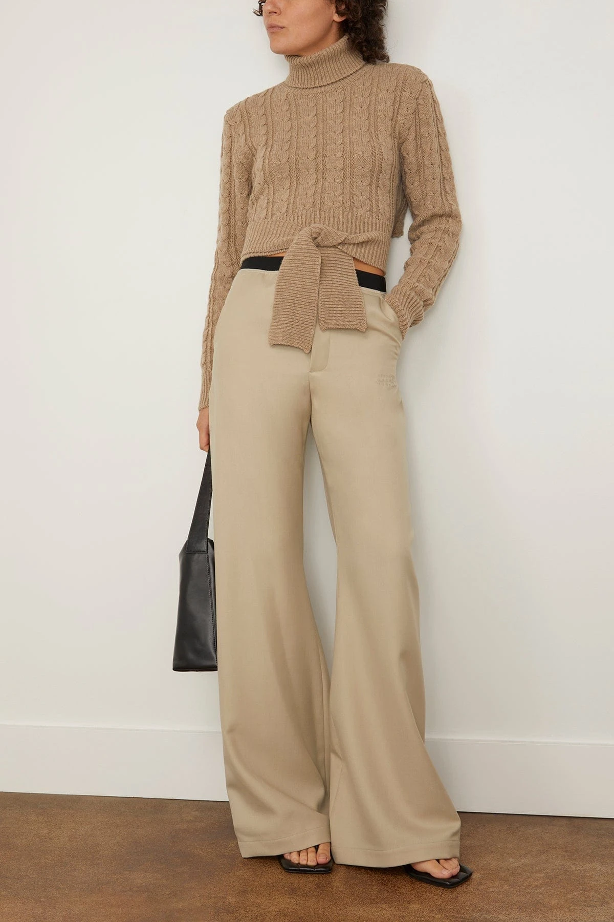 MM6 Maison Margiela Flared Leg Trouser In Beige 4 MM6 Maison Margiela Flared Leg Trouser In Beige - Image 2