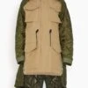 Sacai Cotton Gabardine X Quilted Coat In Beige/Khaki -DOROTHE Clothing Shop 37fea26c85f9b20b7bfe80f43f823d2a