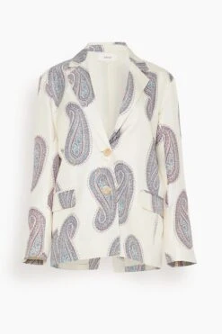 Rowe Blazer In Ivory Paisley