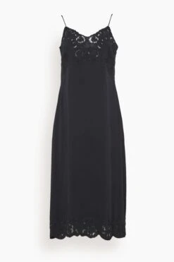 SEA Baylin Lace Slip Dress In Black