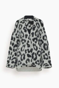 DOROTHEE SCHUMACHER Striking Leopard Coat In Black Grey Mix