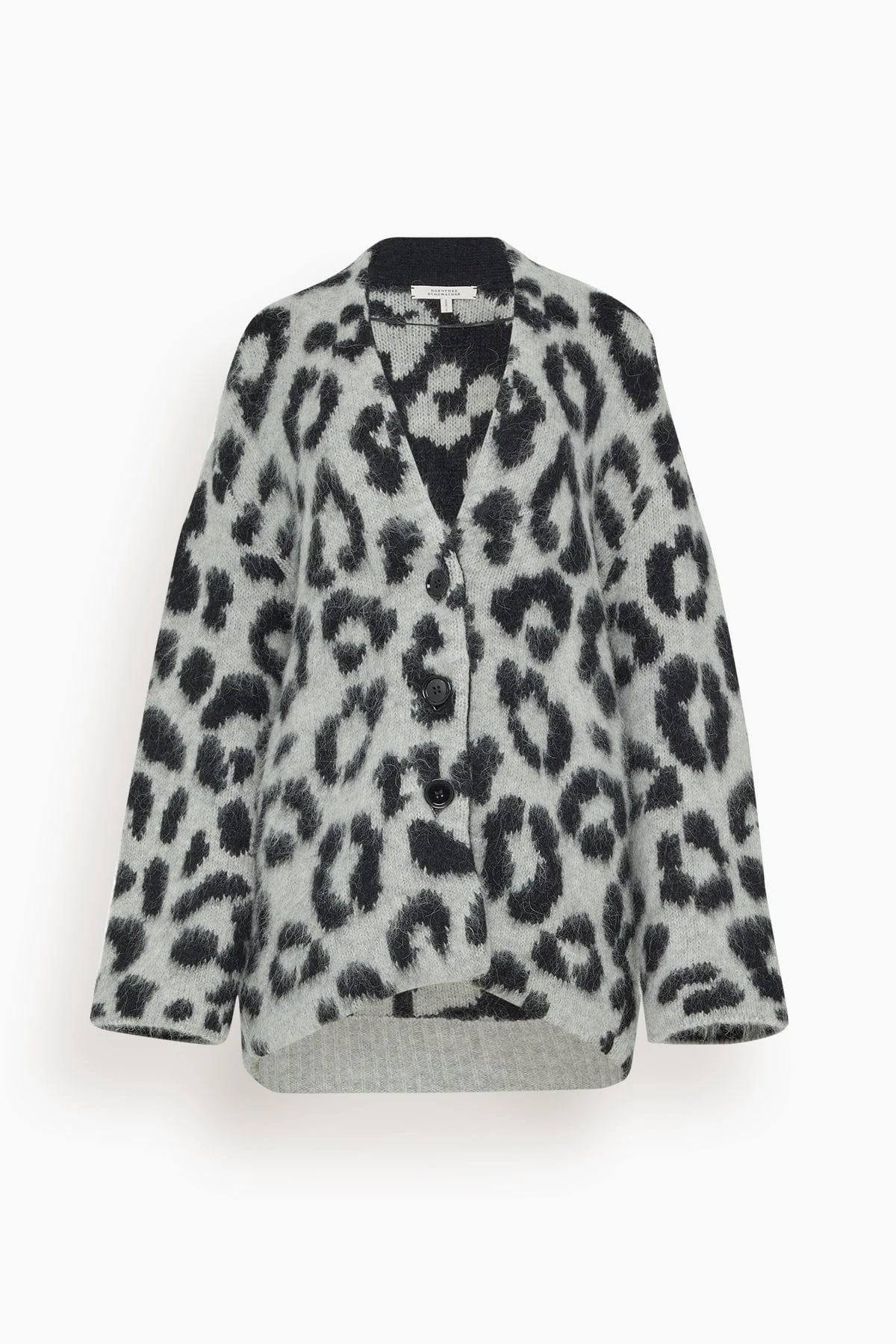 DOROTHEE SCHUMACHER Striking Leopard Coat In Black Grey Mix 3 DOROTHEE SCHUMACHER Striking Leopard Coat In Black Grey Mix
