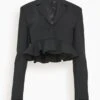JW Anderson Cropped Ruffled Hem Jacket In Black 1 JW Anderson Cropped Ruffled Hem Jacket In Black -DOROTHE Clothing Shop 46b6b095101fc32e3e7be76014a1dd09