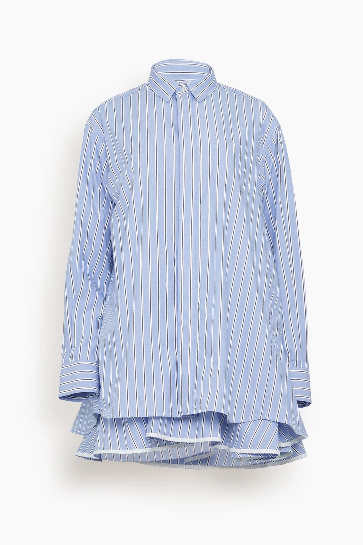 Sacai Cotton Poplin Dress In Stripe 3 Sacai Cotton Poplin Dress In Stripe