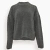 Alva Boucle Cocoon Knit Top In Charcoal