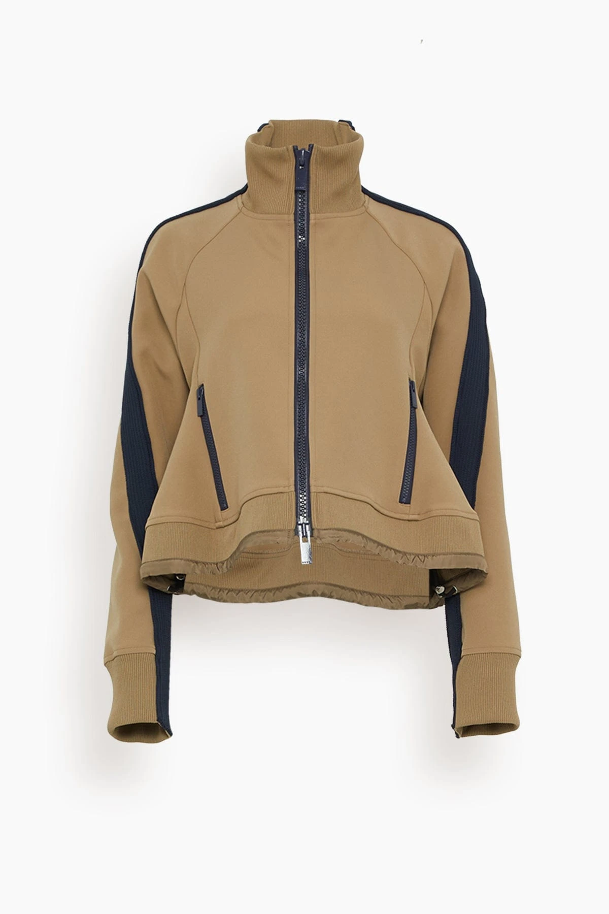 Sacai Technical Jersey Blouson In Beige 3 Sacai Technical Jersey Blouson In Beige