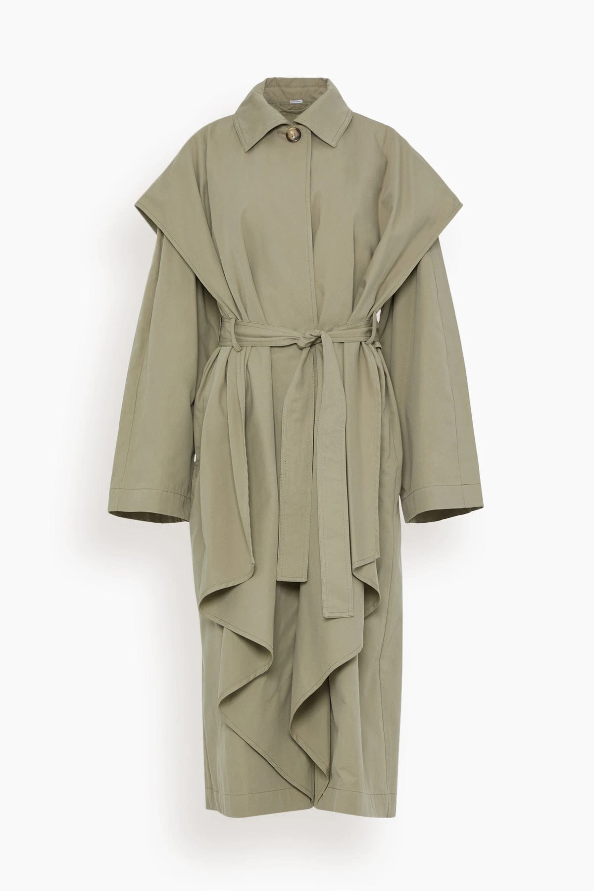 Toteme Layered Cotton Cupro Trench In Wet Sand 3 Toteme Layered Cotton Cupro Trench In Wet Sand