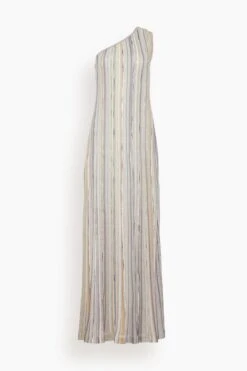 Missoni Sleeveless Long Dress In Multicolor With Lilac Base
