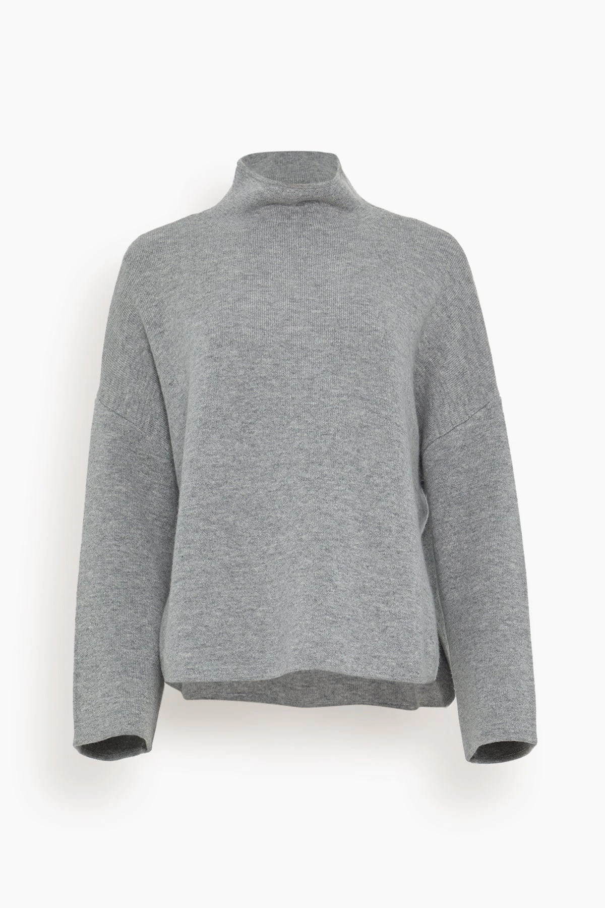 ALLUDE Mock Sweater In Heather Melange 3 ALLUDE Mock Sweater In Heather Melange