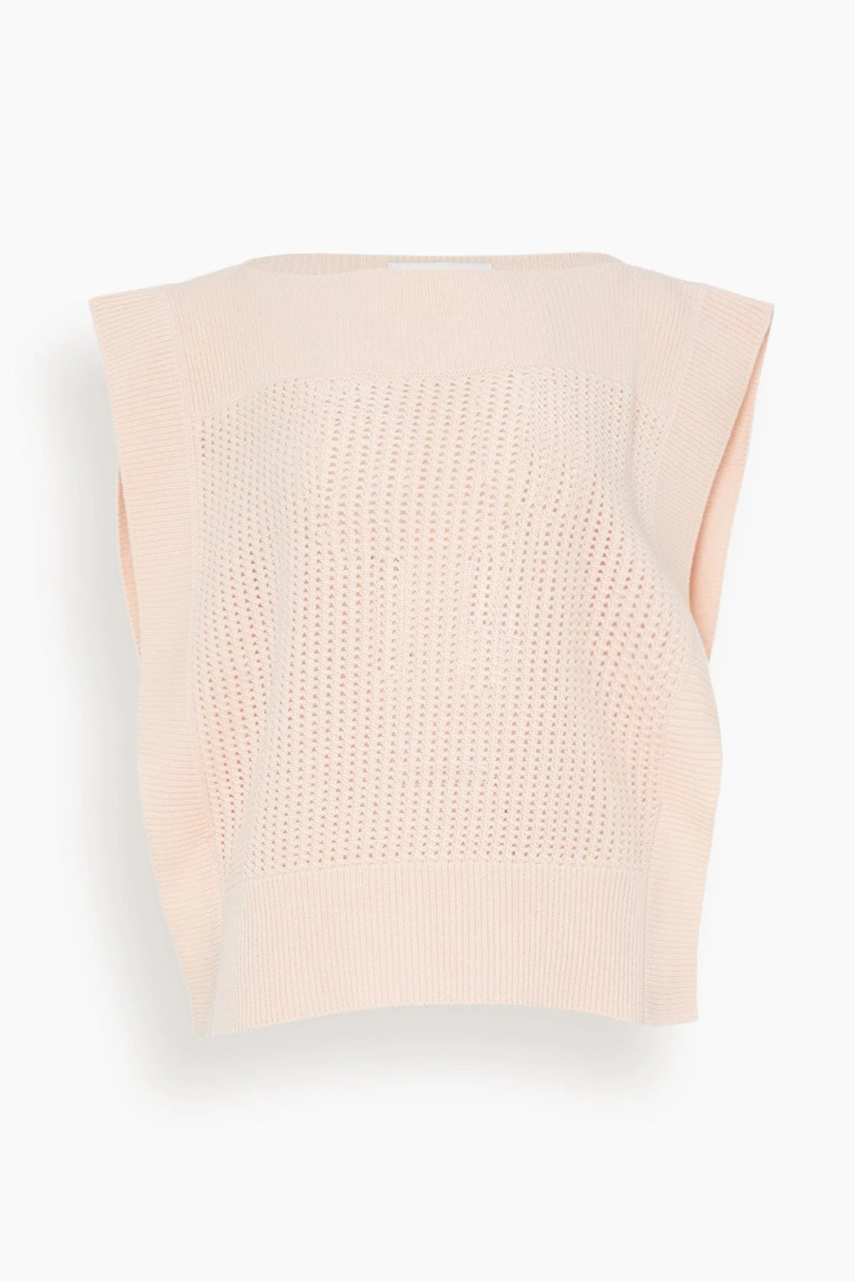 Top Sleeveless Round Neck Knit Sweater In Rosa 3 Top Sleeveless Round Neck Knit Sweater In Rosa