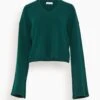 Solana V-Neck Sweater In Deep Forest