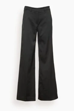 FORTE_FORTE Stretch Duchesse Wide Leg Pant In Noir