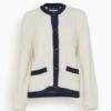 Belvedere Cardigan In Ivory/Navy Trim 1 Belvedere Cardigan In Ivory/Navy Trim -DOROTHE Clothing Shop 727e96a7ebe12a9407753591414db15c