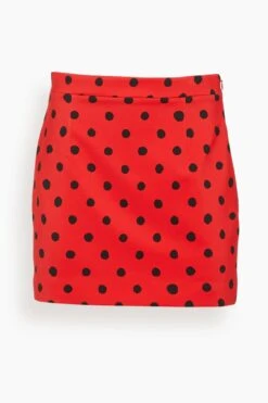 Marni Small Dot Technical Jersey Skirt In Lacquer