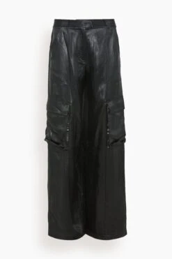 Beatriz Wide Leg Cargo Pant In Black