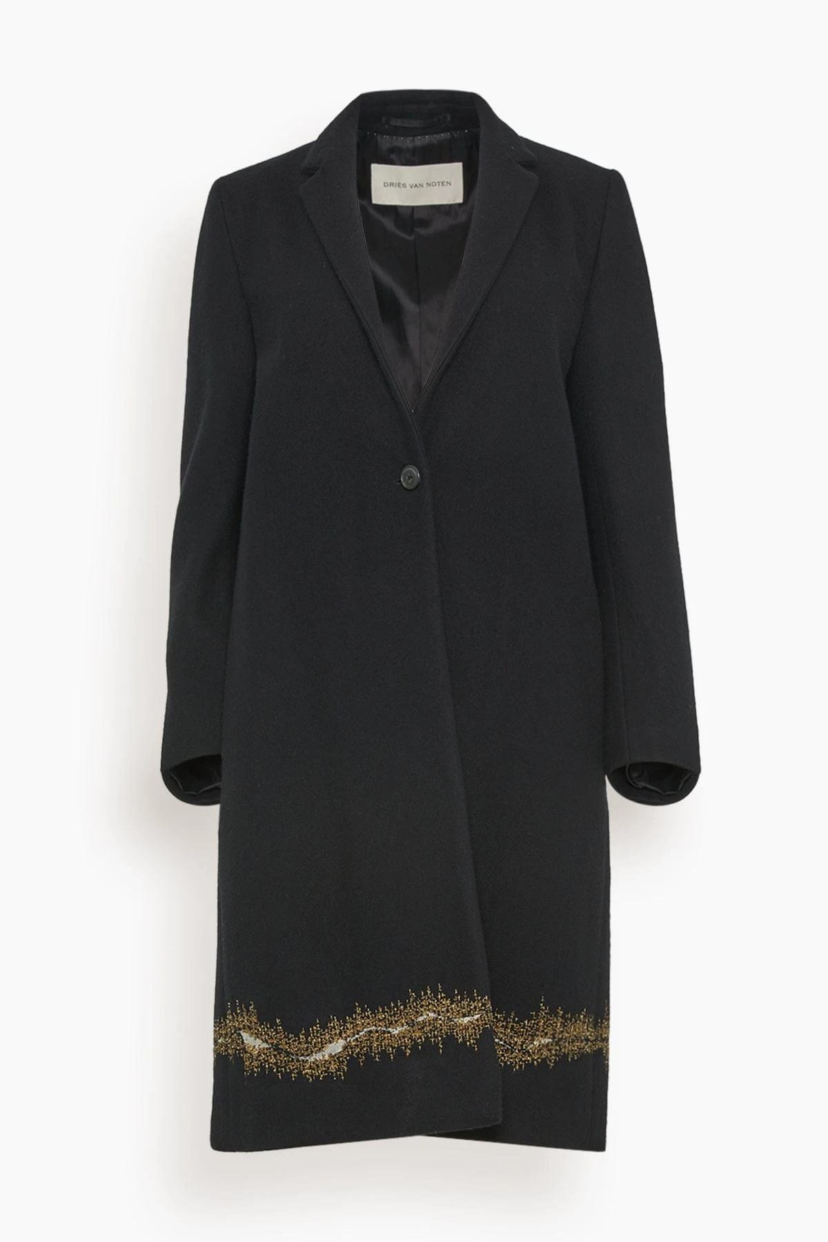 Dries Van Noten Richy Embroidery Coat In Black 3 Dries Van Noten Richy Embroidery Coat In Black