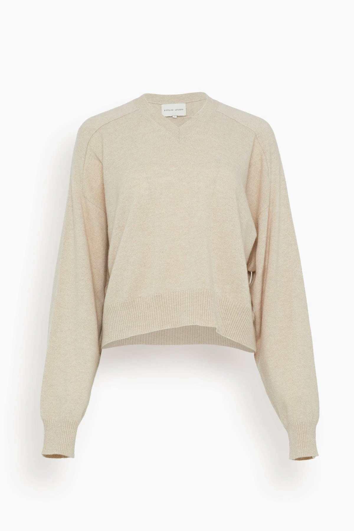 Emsalo V Neck Sweater In Cream Melange 3 Emsalo V Neck Sweater In Cream Melange