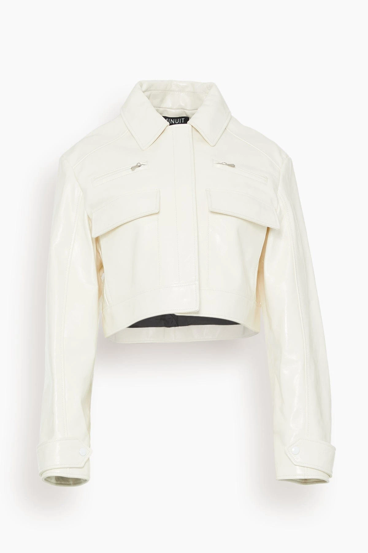 Boxy Heavy Leather Jacket In White 3 Boxy Heavy Leather Jacket In White