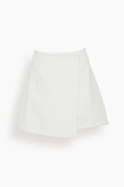 Tweed Wrap Skirt In Off White