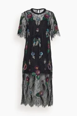 SEA Bethany Lace T-Shirt Dress In Multi