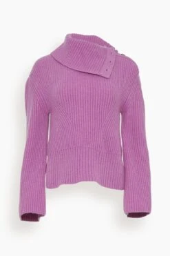 Adrienne Buttoned Turtleneck In Orchid