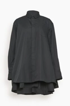 New Products 21 Sacai Cotton Poplin Dress In Black