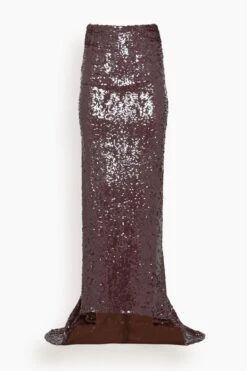 Dries Van Noten Seam Embroidery Skirt In Dark Burgundy