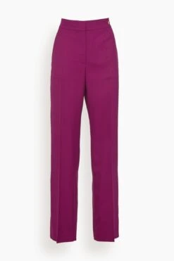 Sydney Relaxed Menswear Style Trouser In Magenta