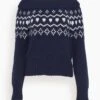 Philia Sweater In Navy/Cream Jacquard -DOROTHE Clothing Shop 92f6024b18ca2c998153f1cdc41e8025