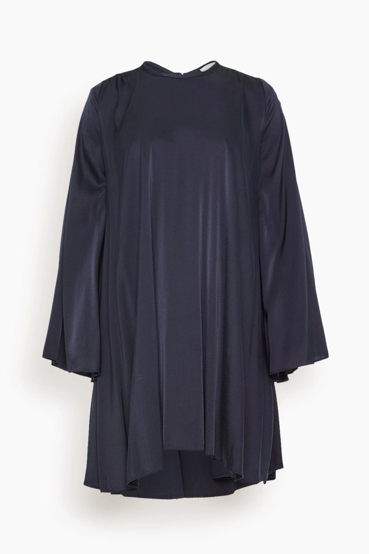 FORTE_FORTE Stretch Heavy Silk Satin Flared Mini Dress In Notte 3 FORTE_FORTE Stretch Heavy Silk Satin Flared Mini Dress In Notte