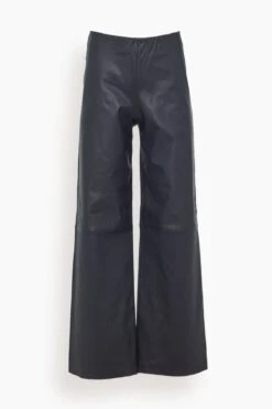 Stretch Nappa Pants In Black/Blue
