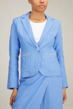 Hand Embroidered Jacket In Blue Azur -DOROTHE Clothing Shop HandEmbroideredJacketinBlueAzur 2 45fb9894 acc2 429a b2b2 38f835295a91