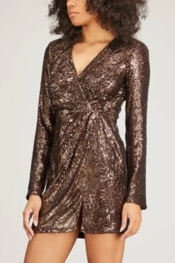 Monty Hammered Sequins Blazer Mini Dress In Sable -DOROTHE Clothing Shop JS MontyHammeredSequinsBlazerMiniDressinSable 2