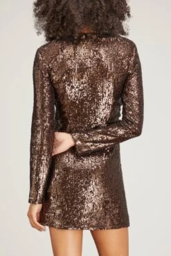 Monty Hammered Sequins Blazer Mini Dress In Sable -DOROTHE Clothing Shop JS MontyHammeredSequinsBlazerMiniDressinSable 3