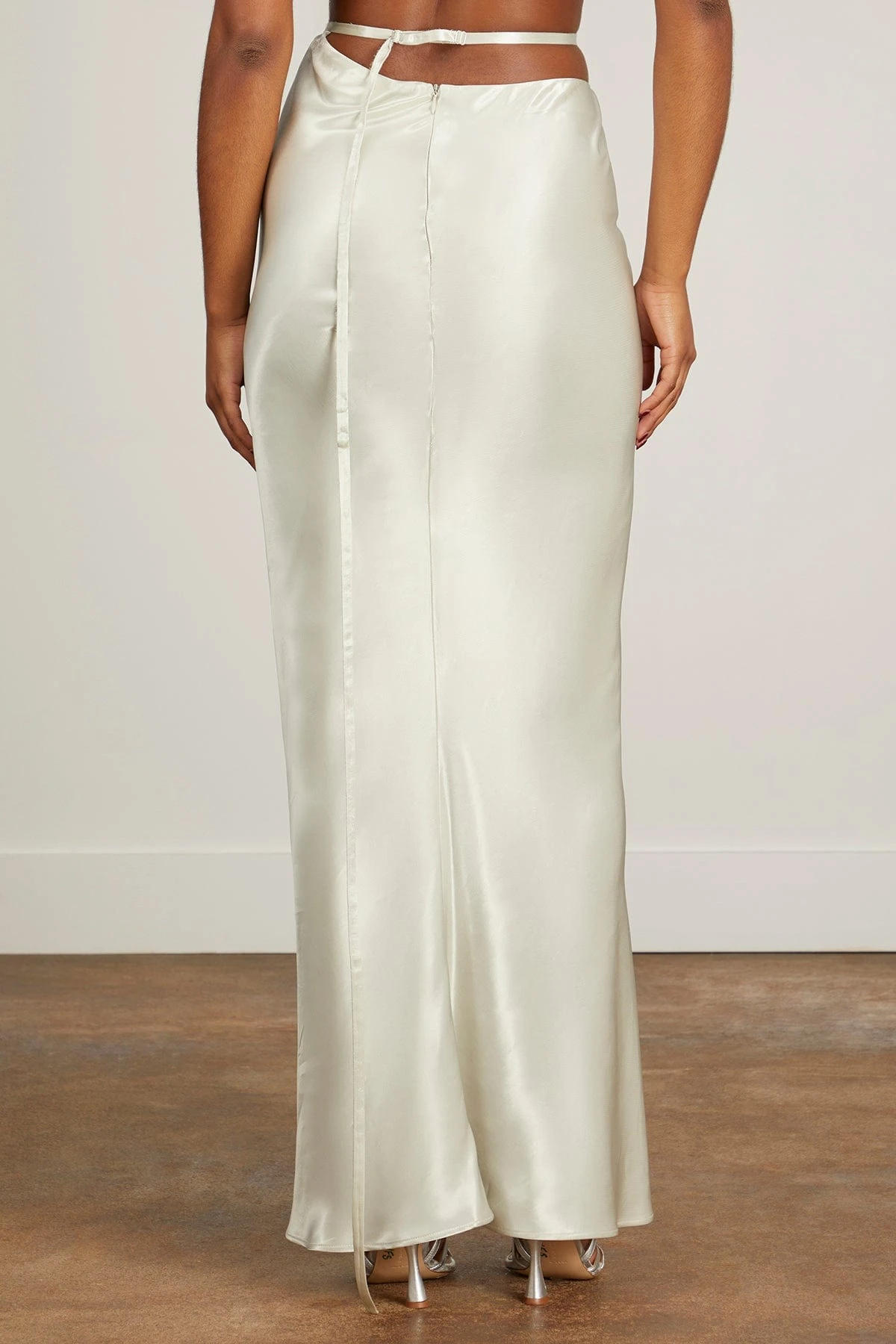 Grace Siren Skirt In Silver Glazed Twill 6 Grace Siren Skirt In Silver Glazed Twill - Image 4