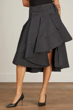 PROENZA SCHOULER Technical Cotton Layered Skirt In Black -DOROTHE Clothing Shop TechnicalCottonLayeredSkirtinBlack 2