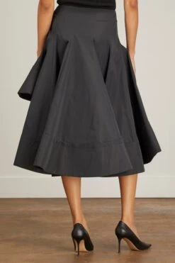 PROENZA SCHOULER Technical Cotton Layered Skirt In Black -DOROTHE Clothing Shop TechnicalCottonLayeredSkirtinBlack 3