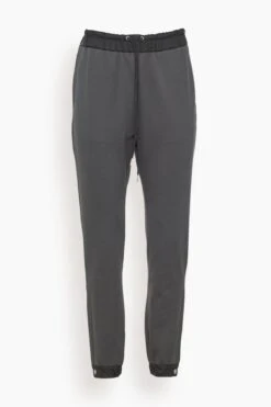Sacai Sweat Jersey Pants In Charcoal Gray